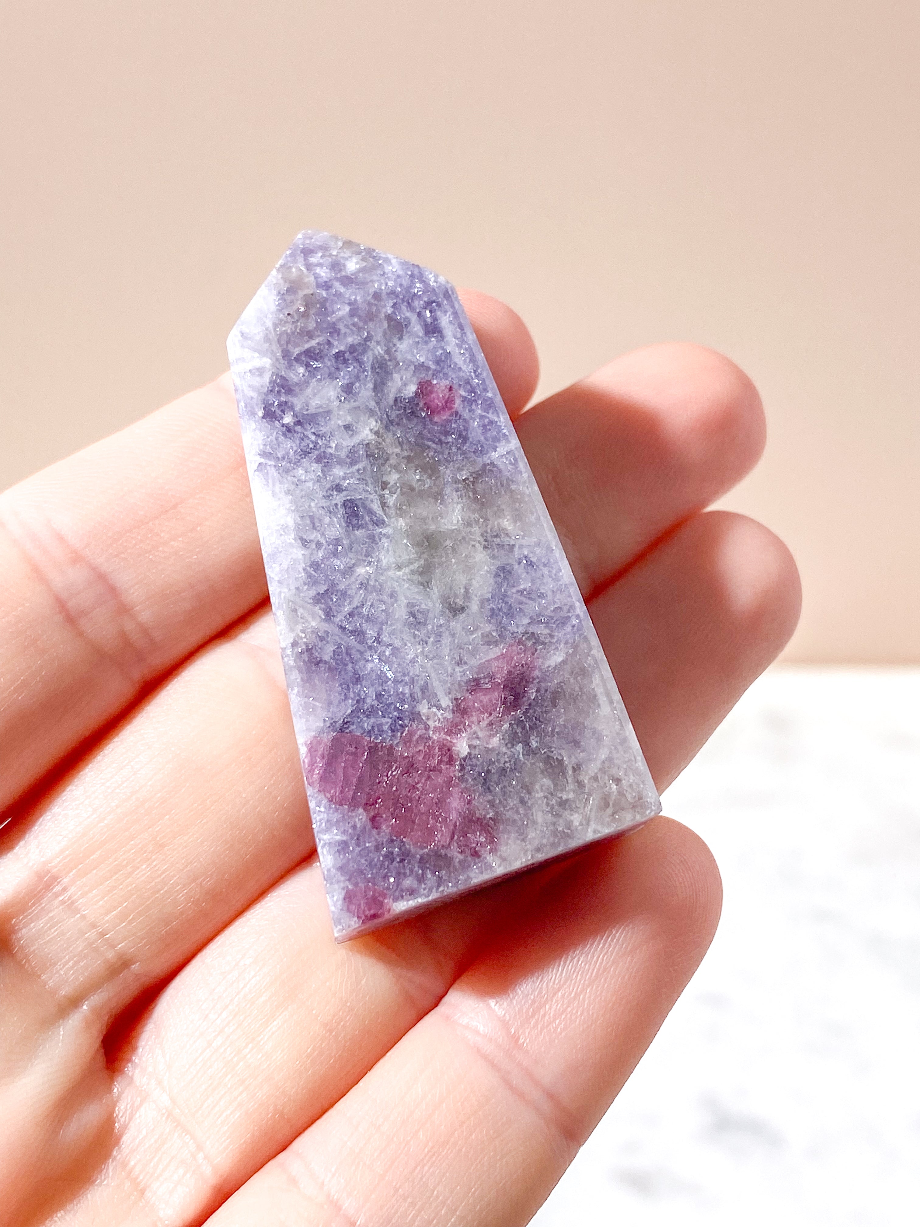 Pink Turmalin & Lepidolit Tårn (Nr. 5) Unicorn Stone
