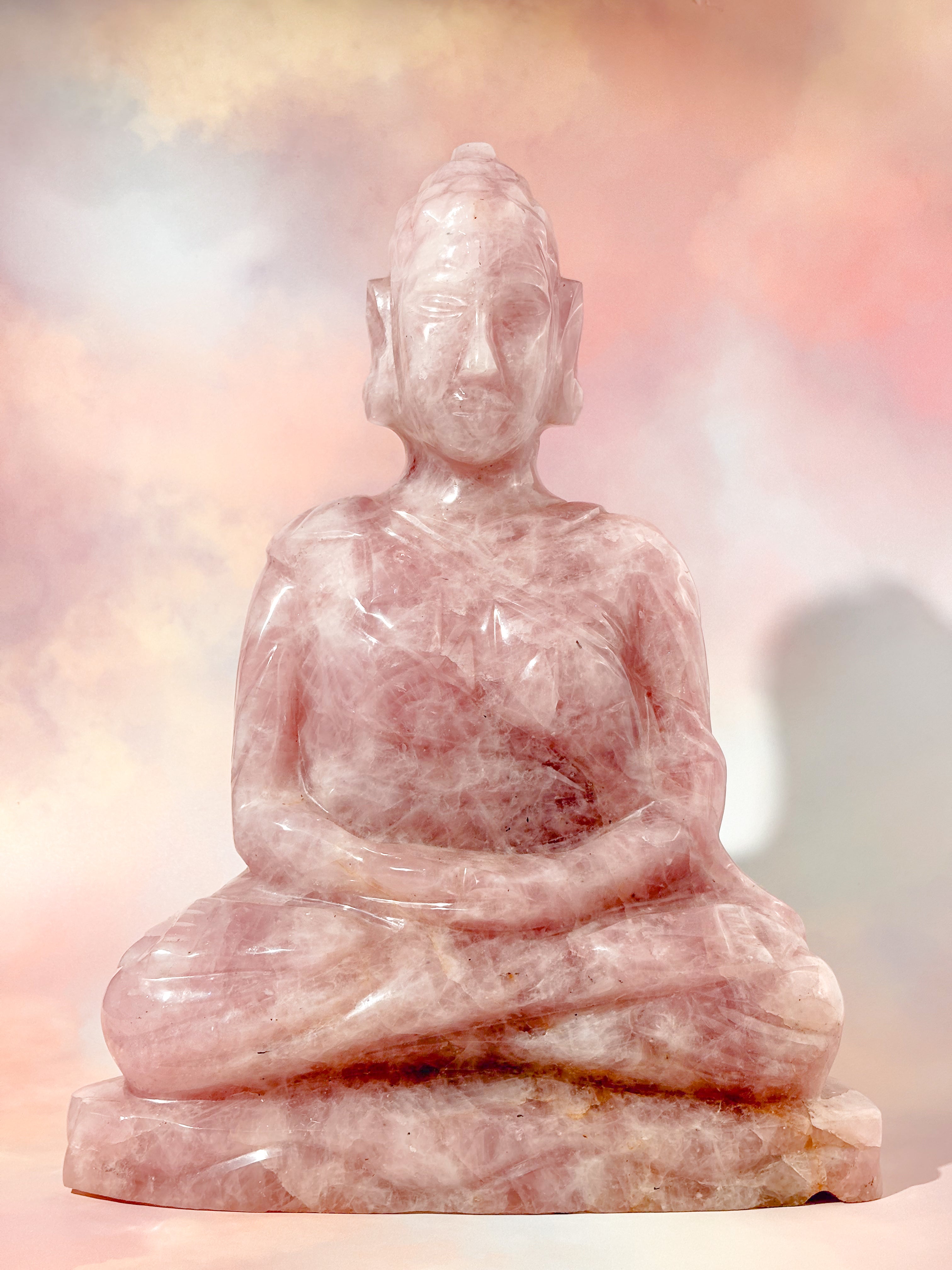 Stor Rosenkvarts Buddha (Nr. 1)