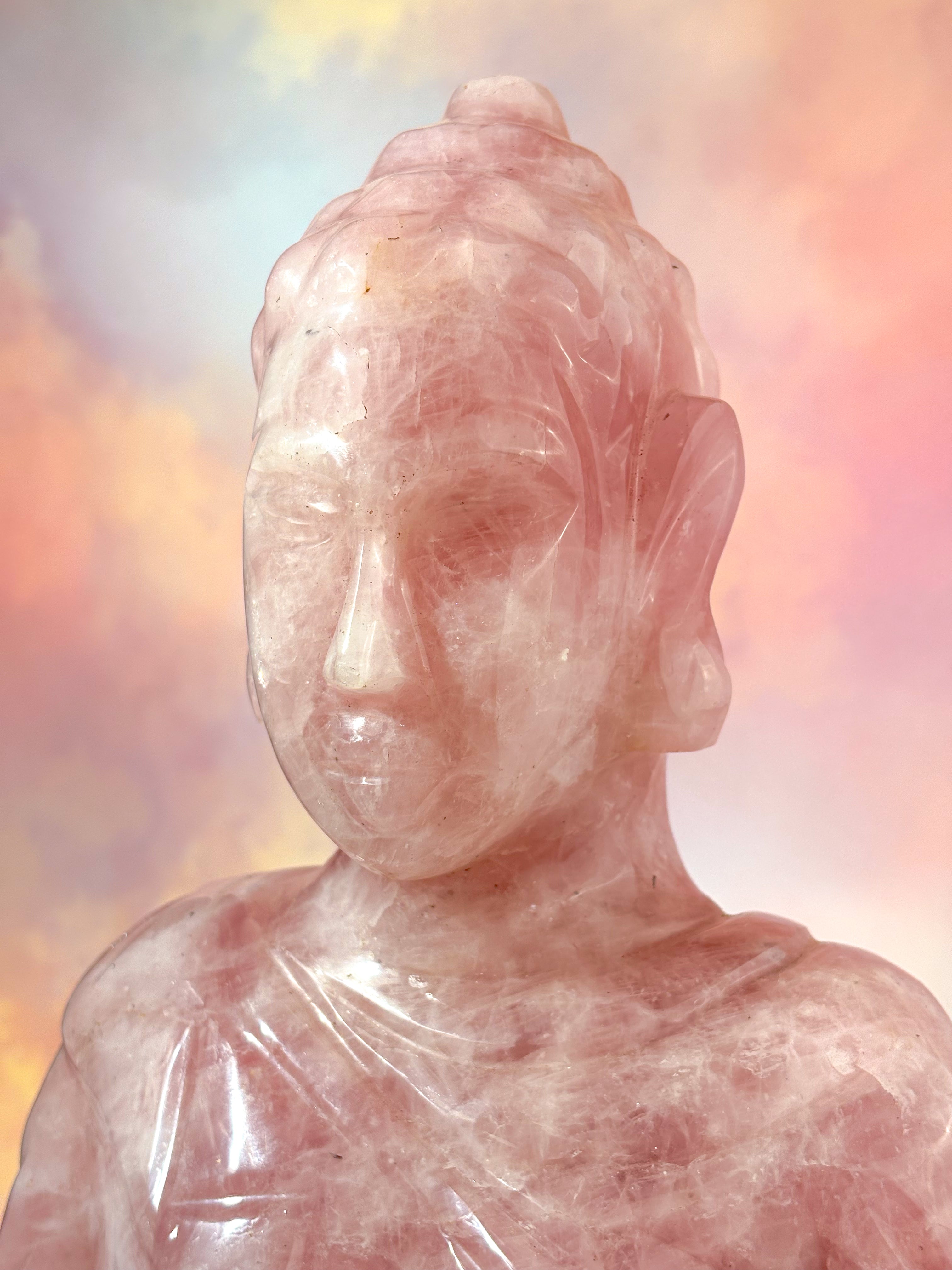 Stor Rosenkvarts Buddha (Nr. 1)