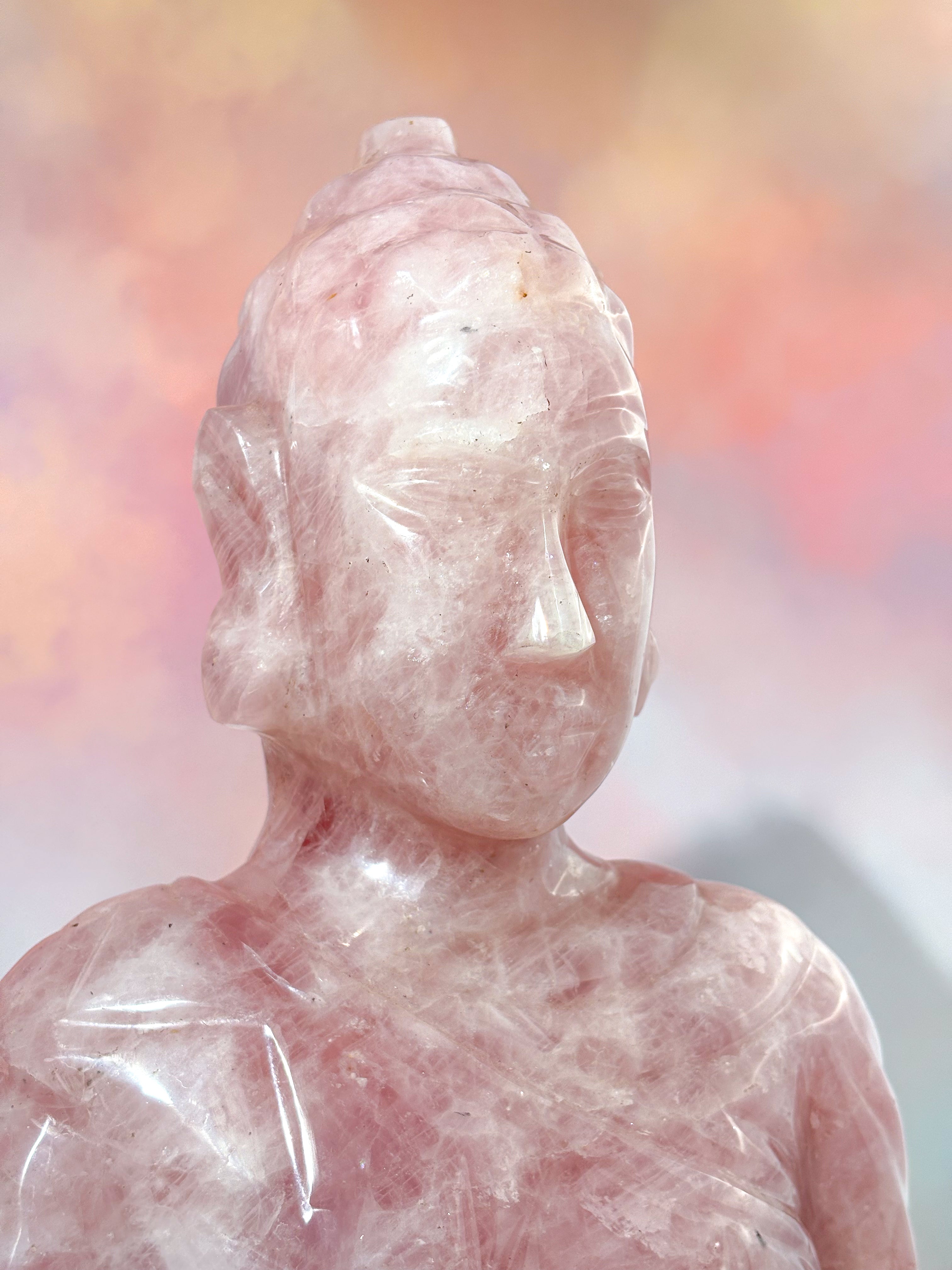 Stor Rosenkvarts Buddha (Nr. 1)