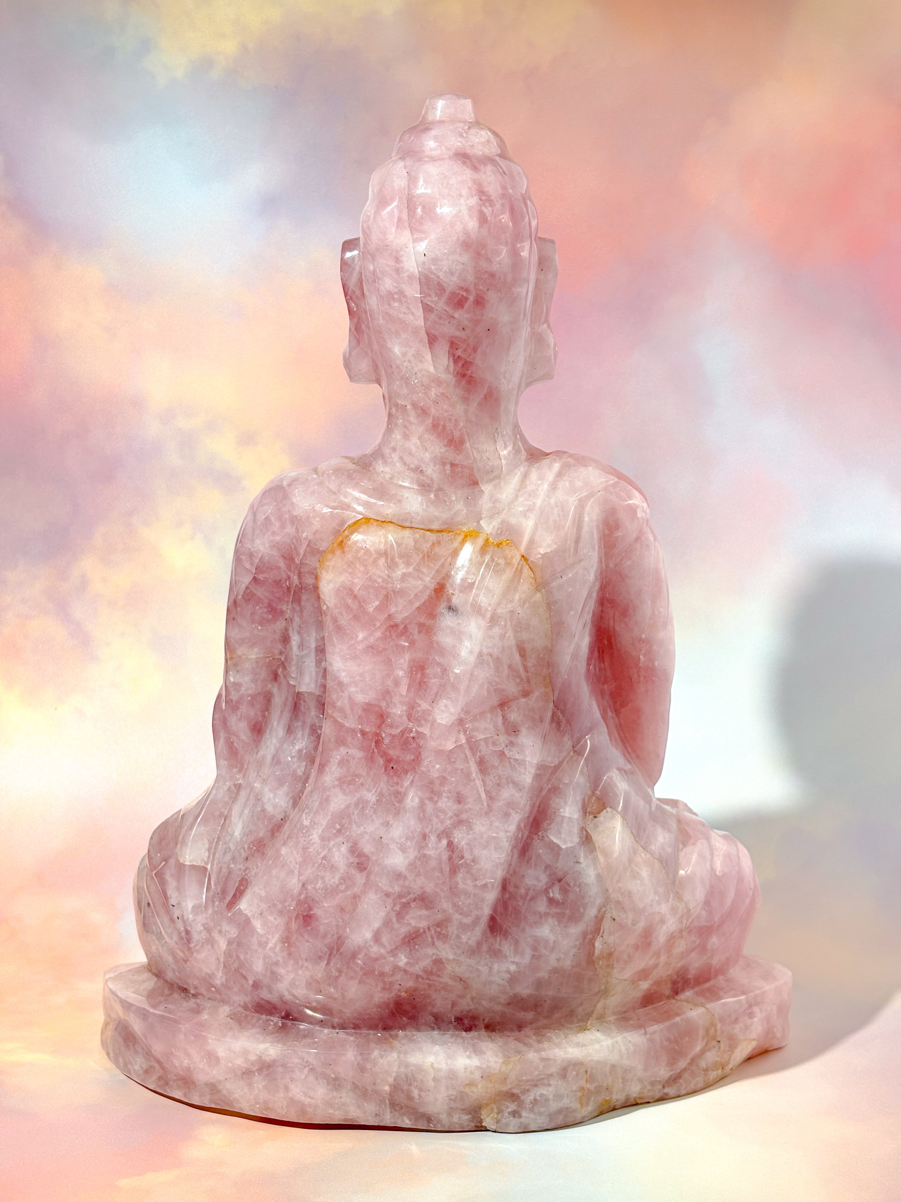 Stor Rosenkvarts Buddha (Nr. 1)