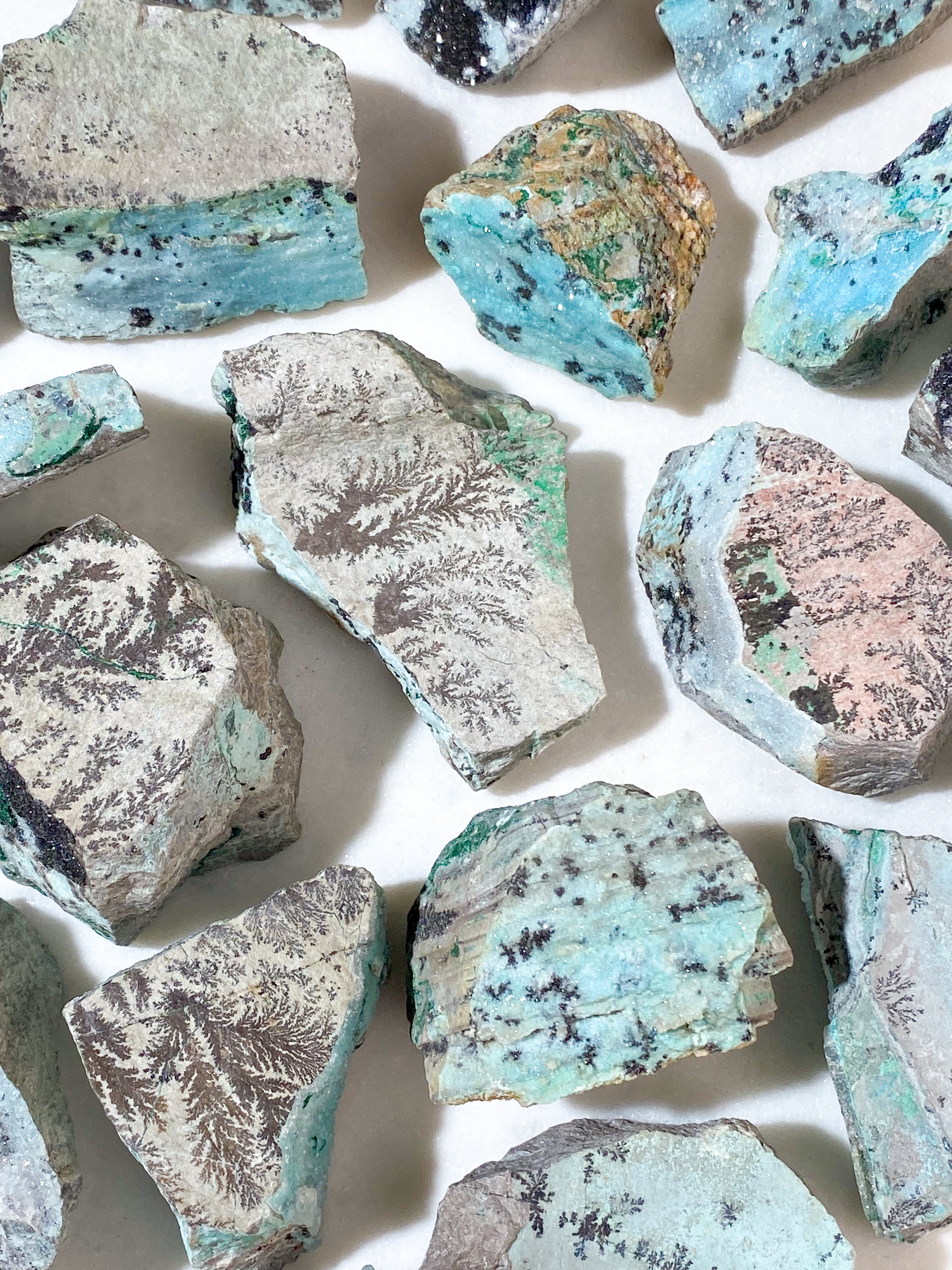 Rå Dendrit Chrysocolla