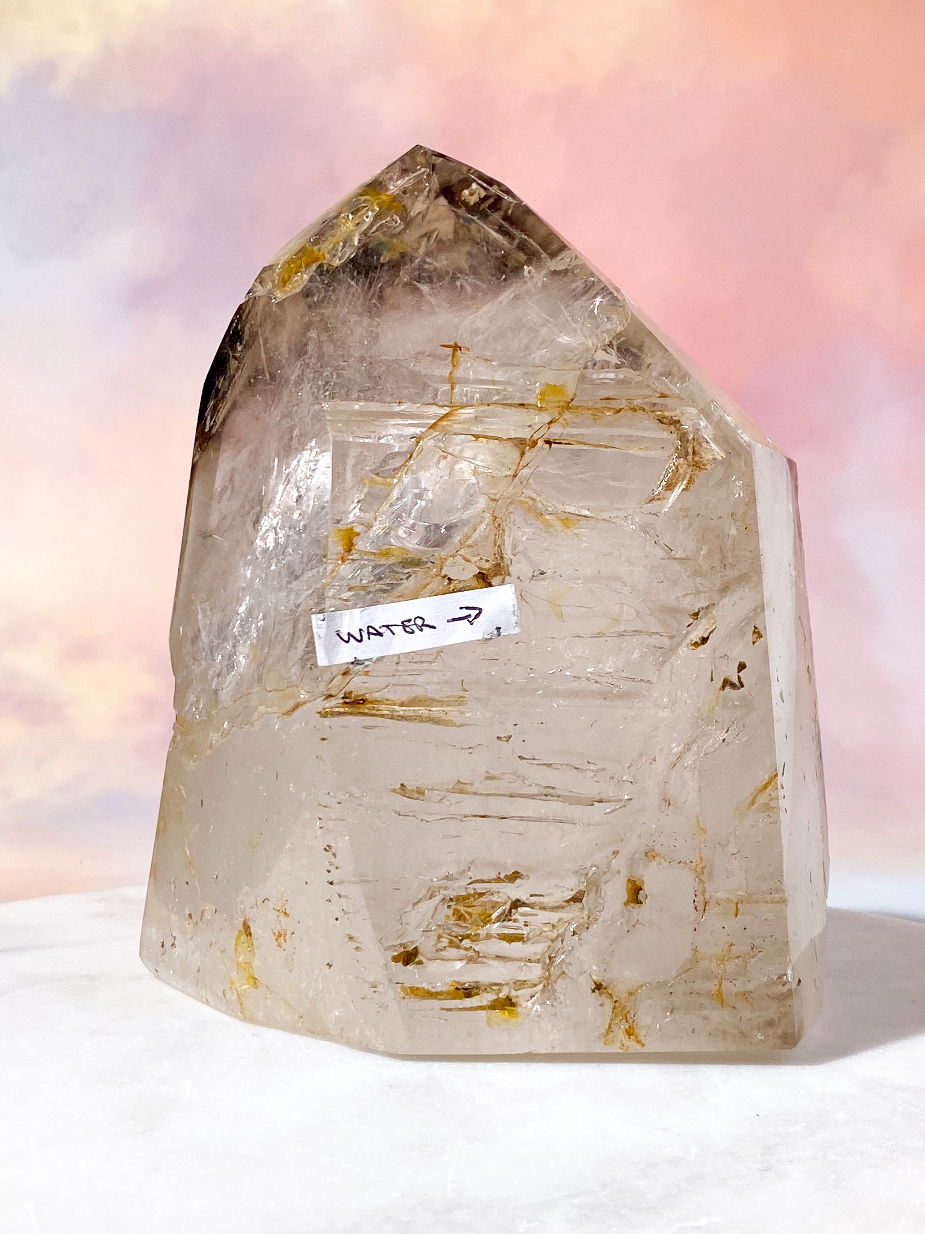 Enorm Enhydro Smokey Bergkristall Torn (Nr. 5) Exklusiv Kvalitet