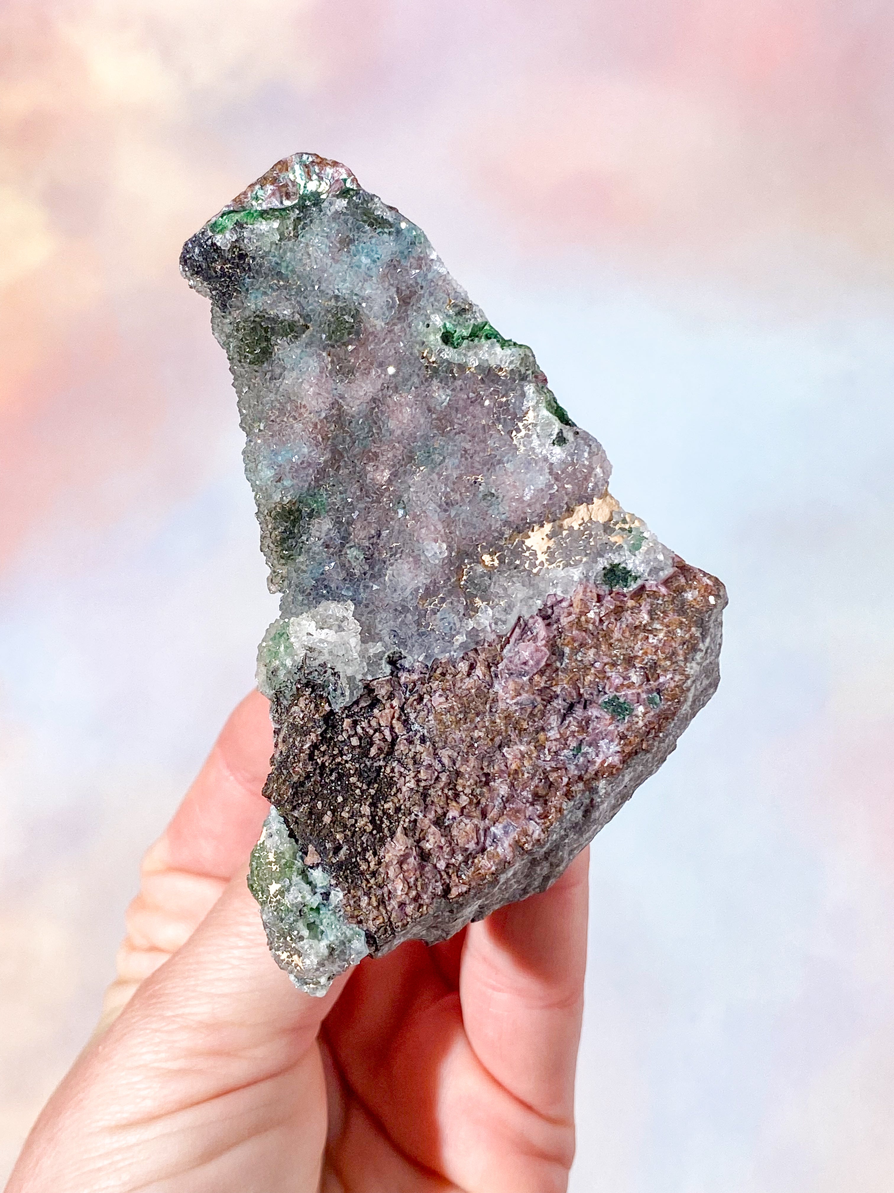 Druzy krysokolla, malakit, koboltkluster (nr 3)