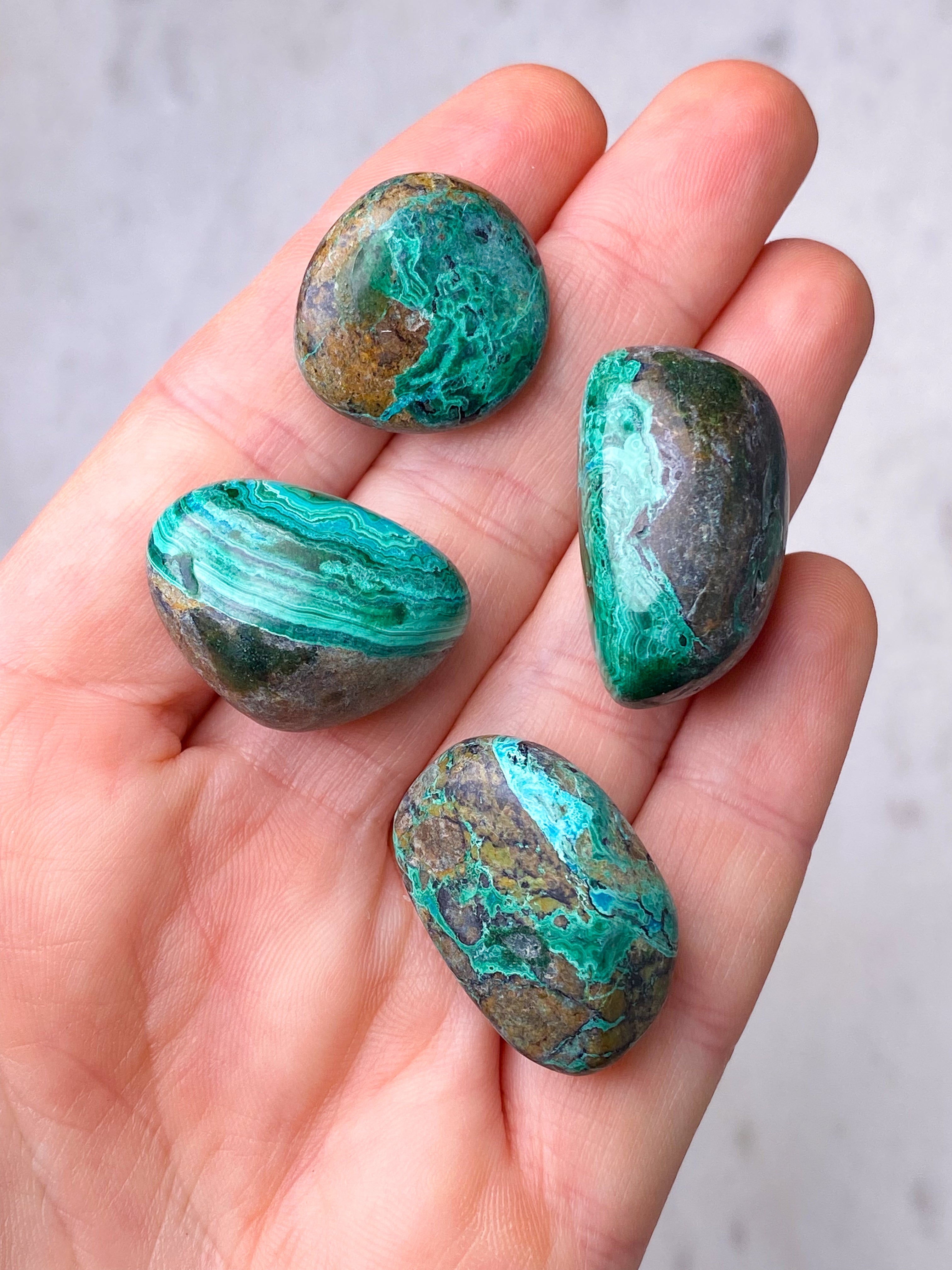 Chrysocolla polerad