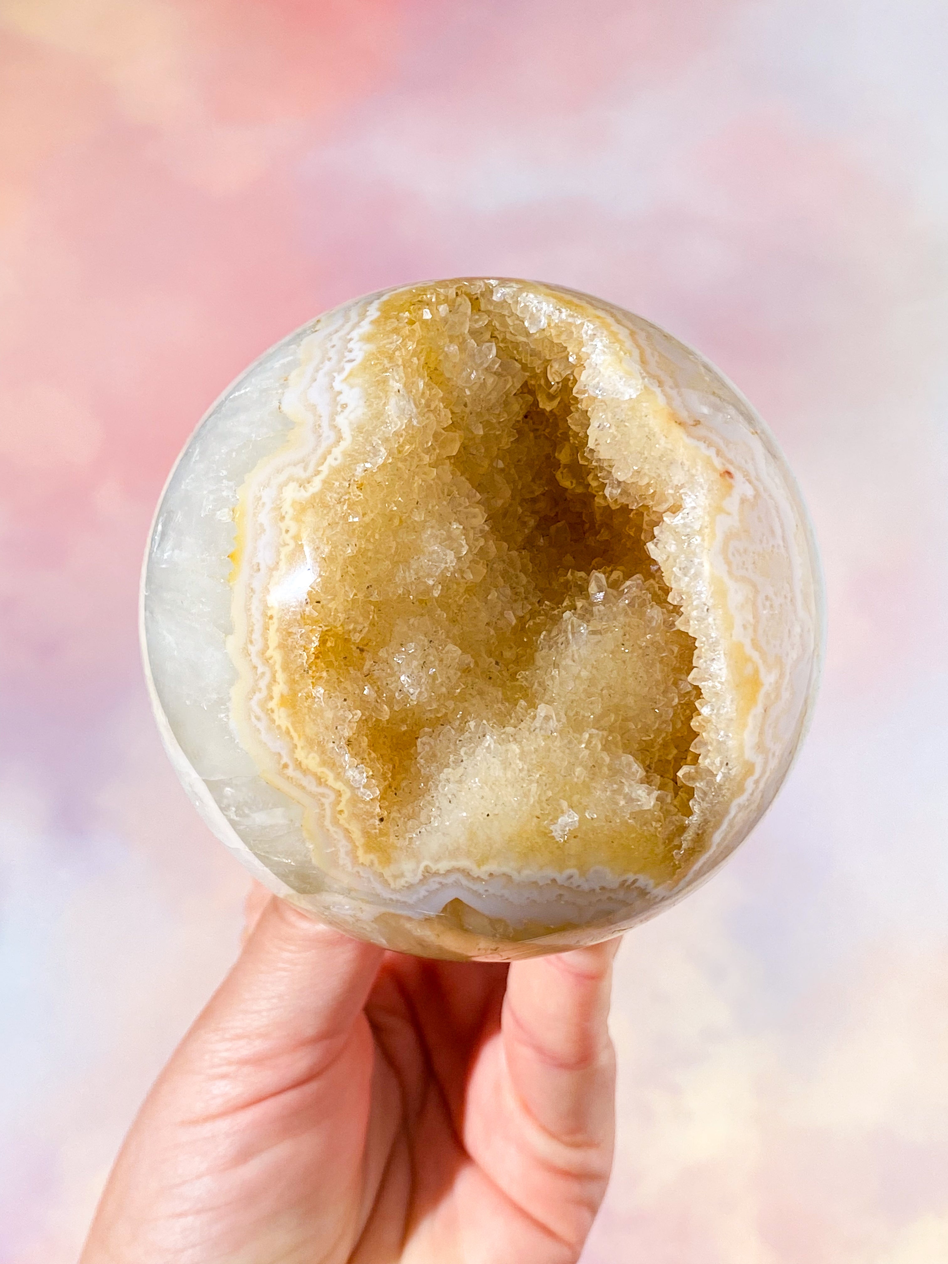 Druzy Agat Kugle (Nr. 1)