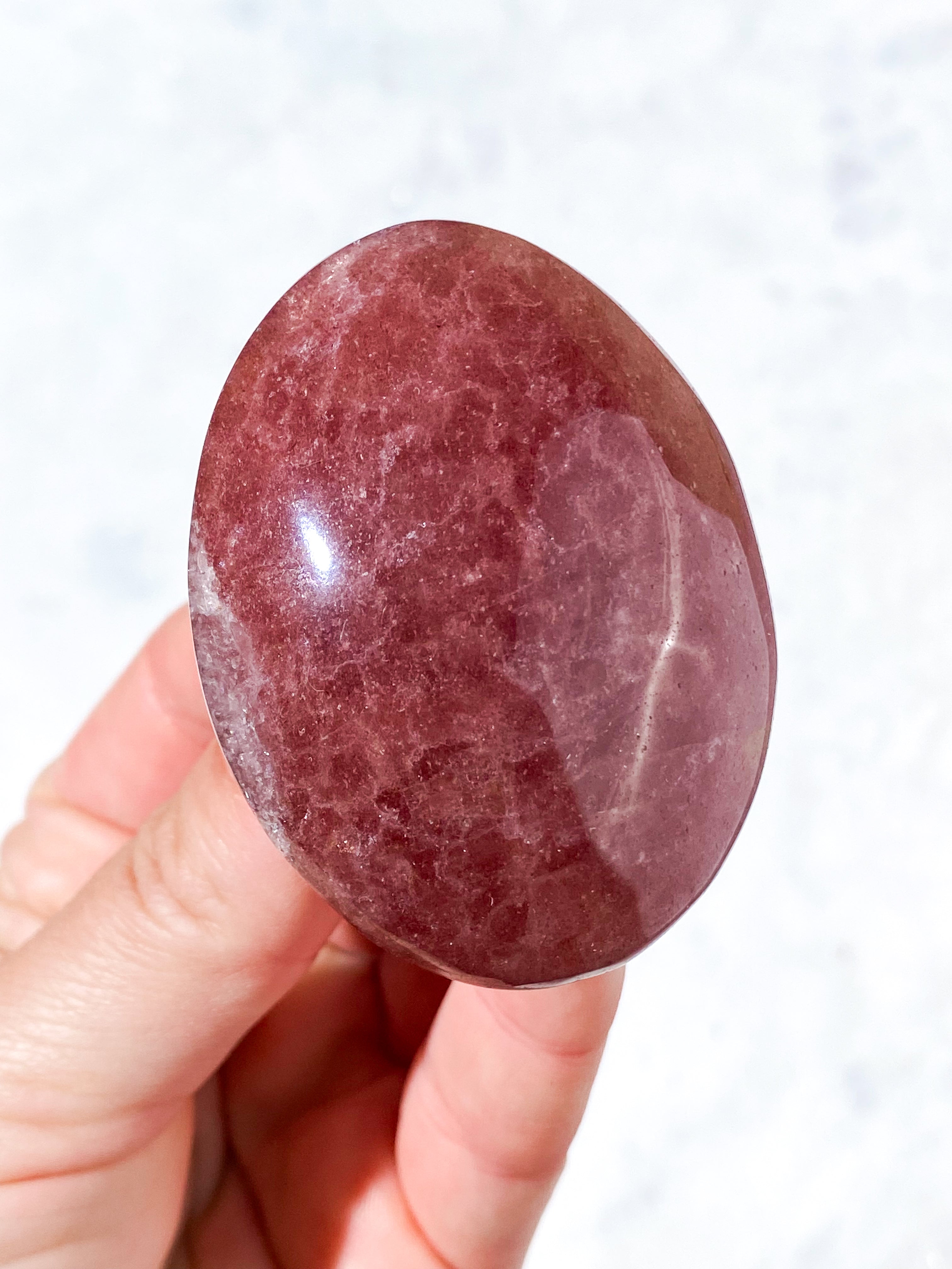 Jordbær Kvarts Palmstone (Nr. 3)