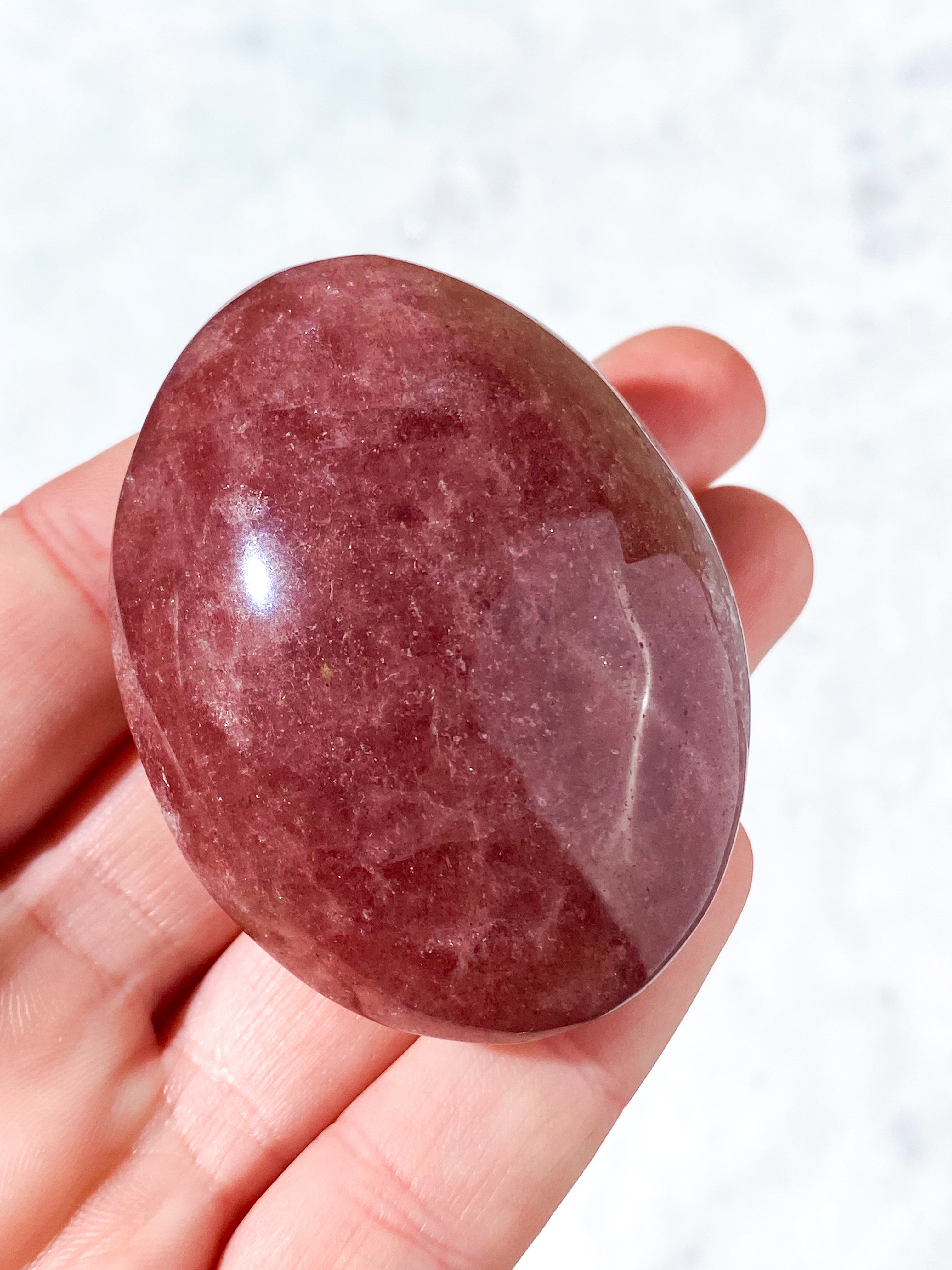 Jordbær Kvarts Palmstone (Nr. 3)