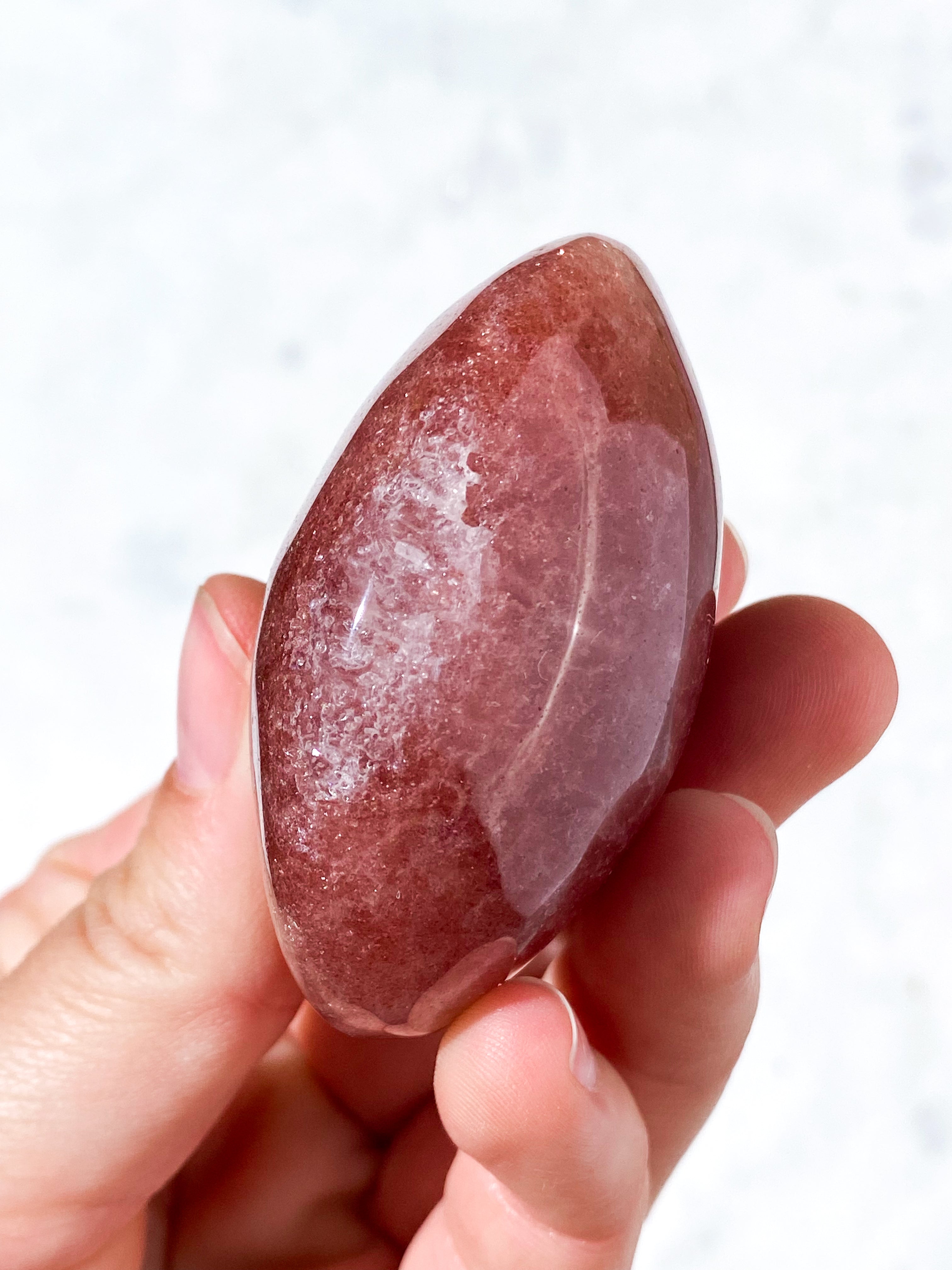 Jordbær Kvarts Palmstone (Nr. 3)