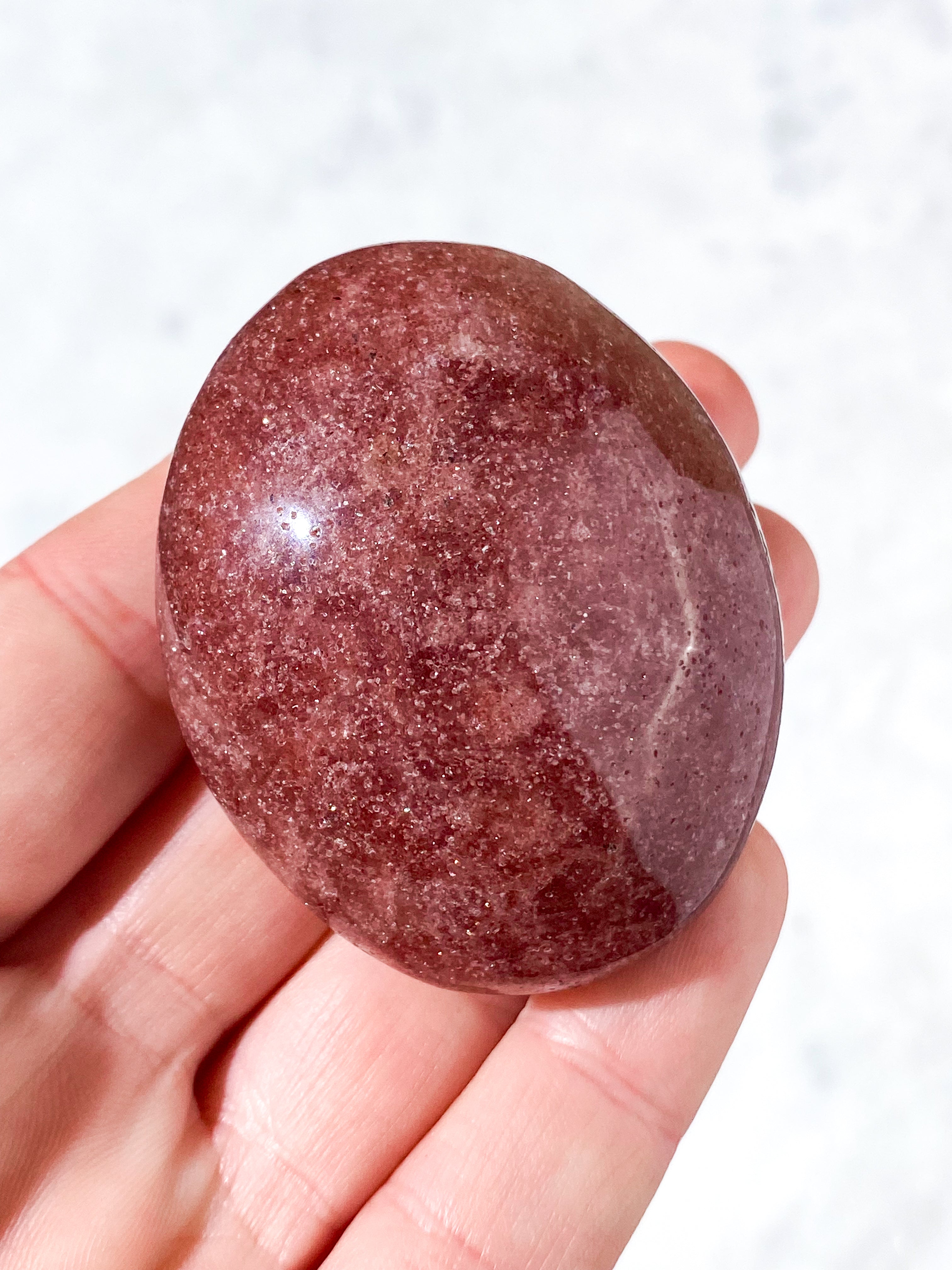 Jordbær Kvarts Palmstone (Nr. 7)