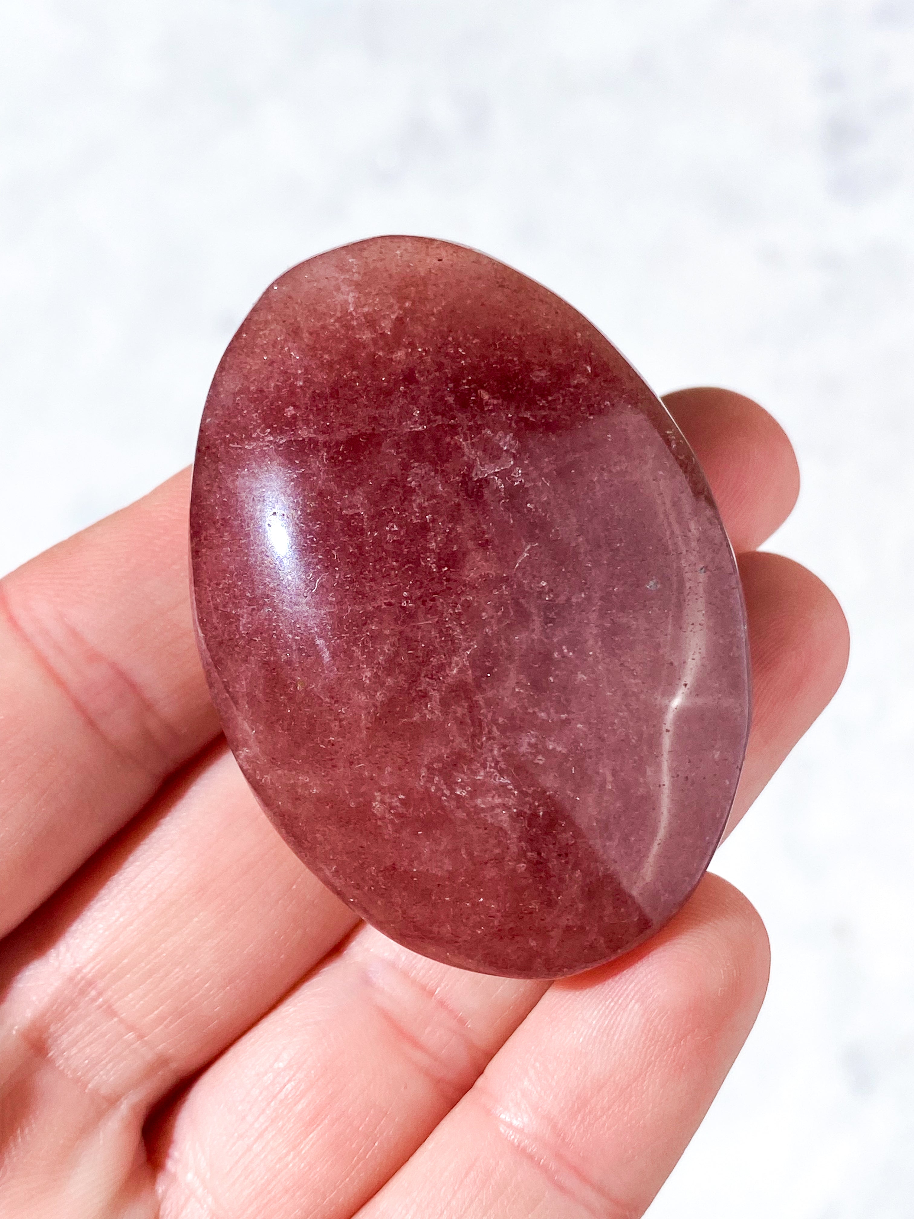 Jordbær Kvarts Palmstone (Nr. 8)