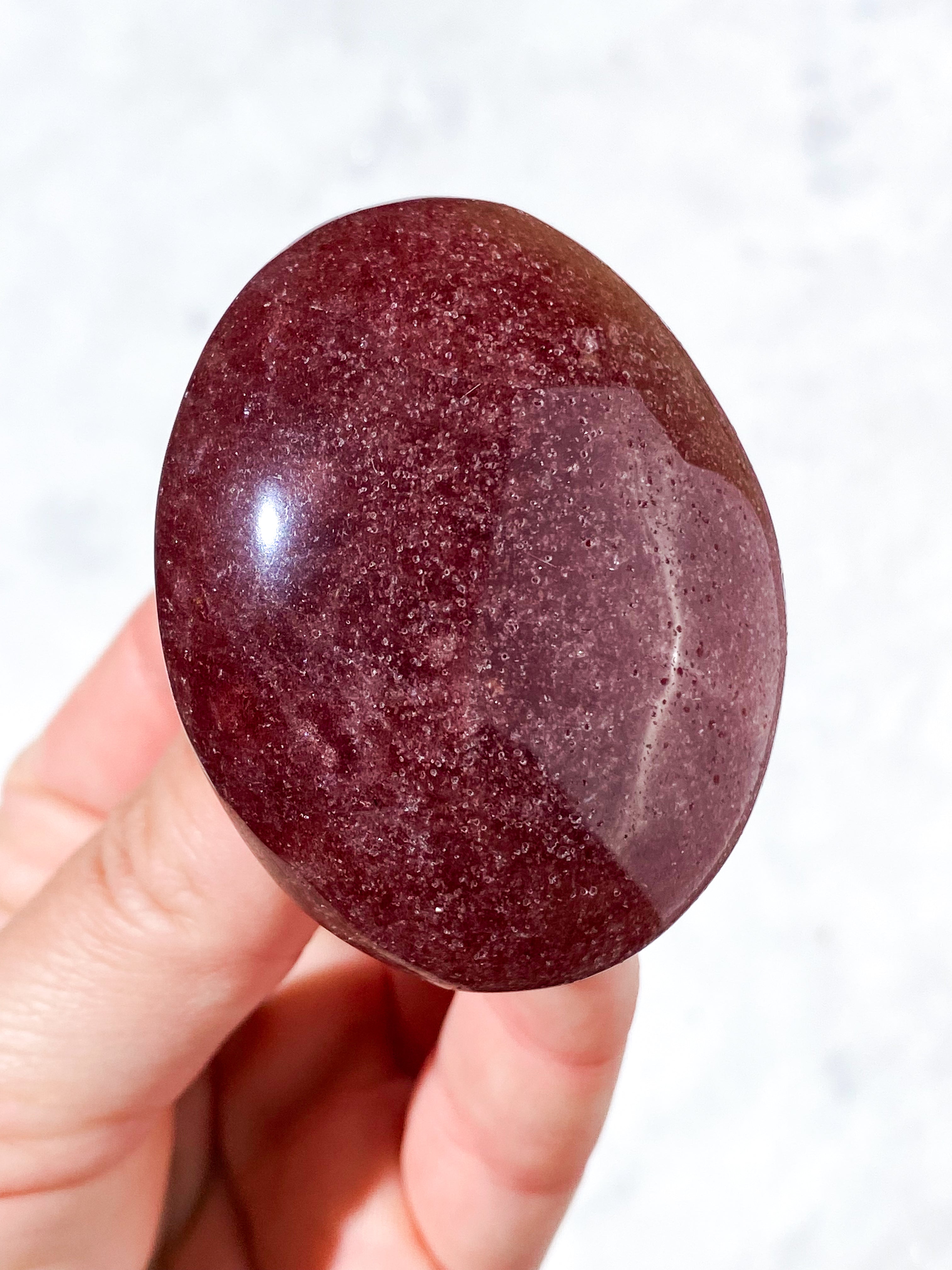 Jordbær Kvarts Palmstone (Nr. 9)