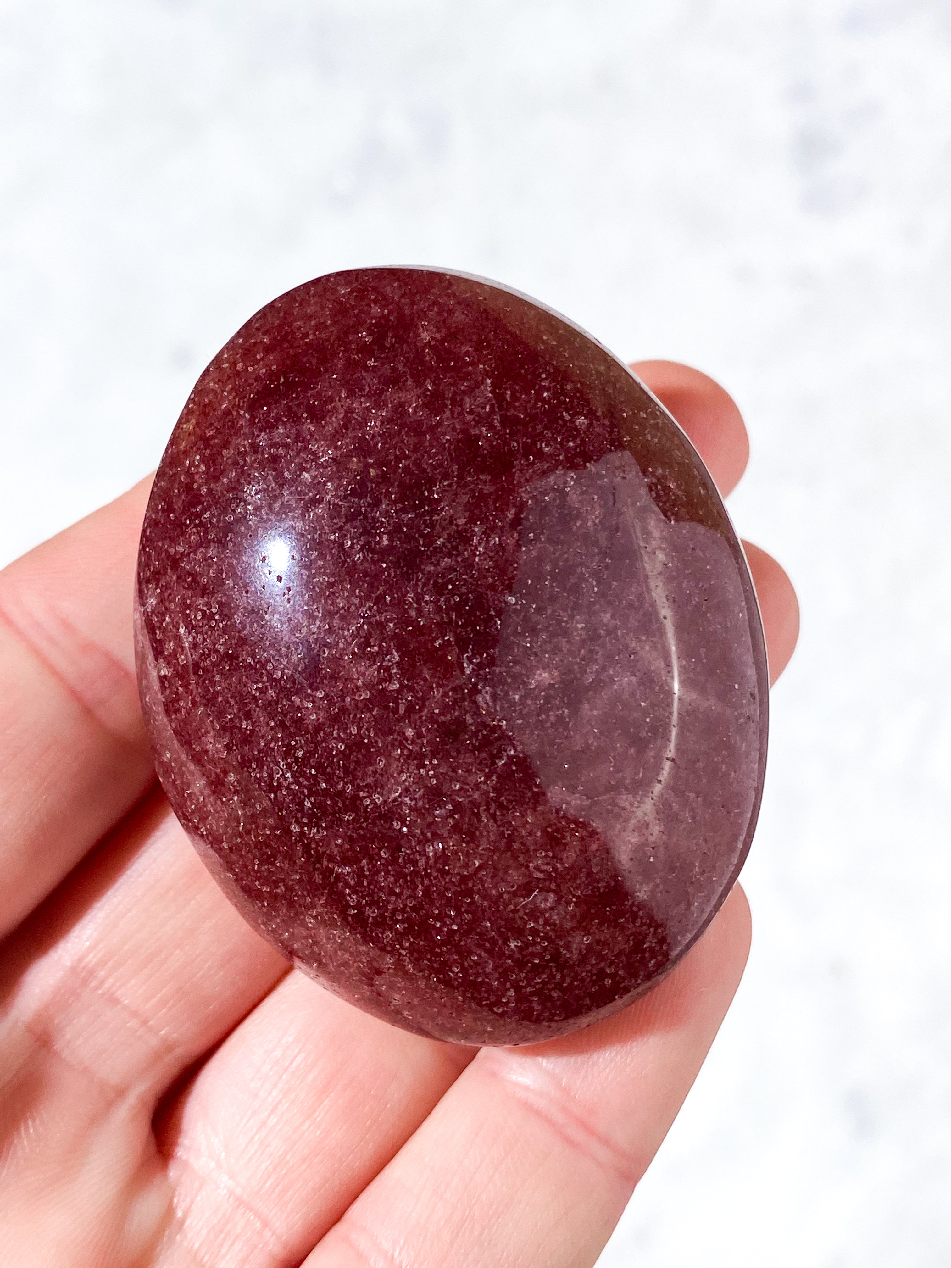 Jordbær Kvarts Palmstone (Nr. 9)