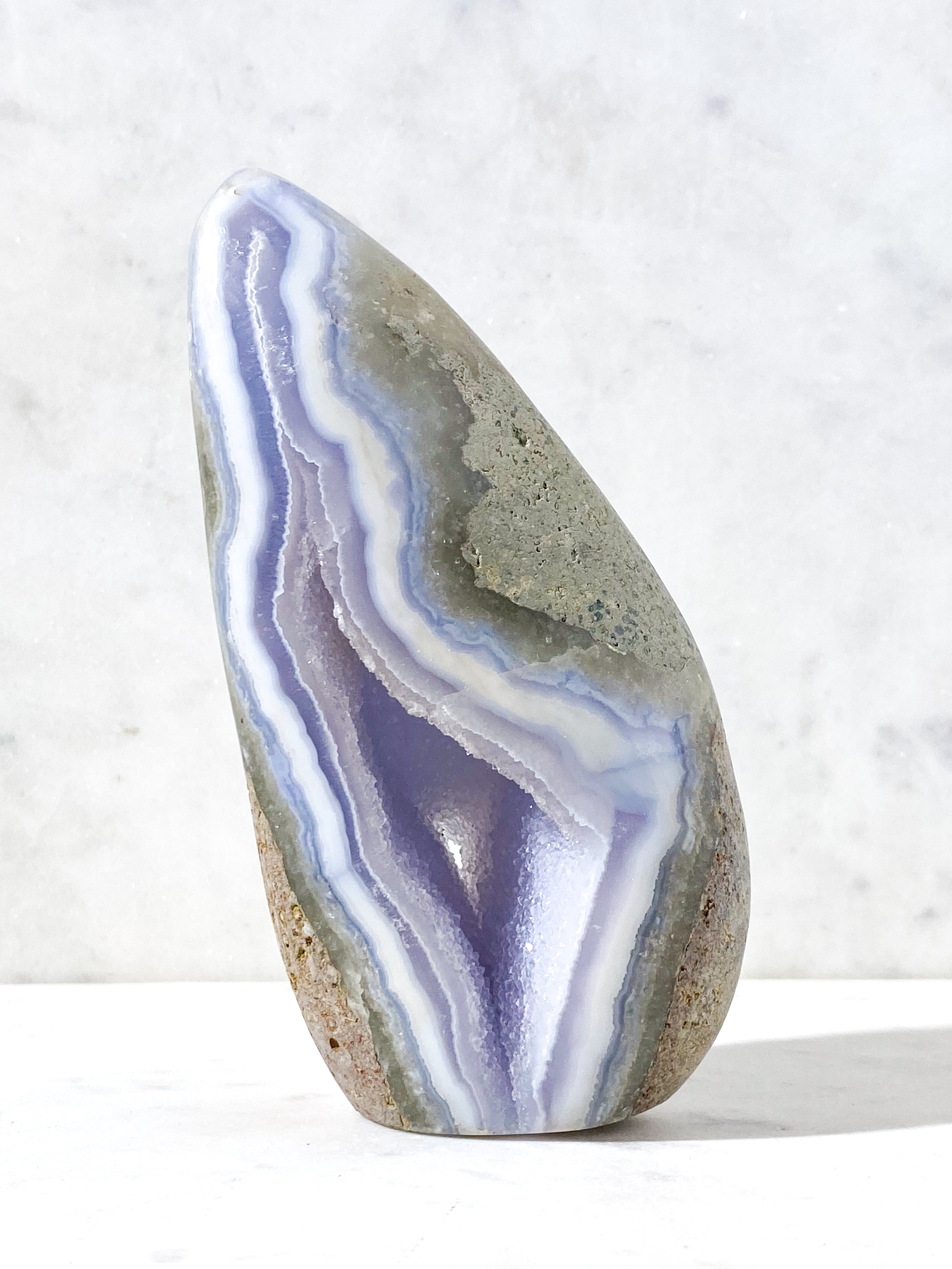 Druzy Blonde Agat Stående (Nr. 1)