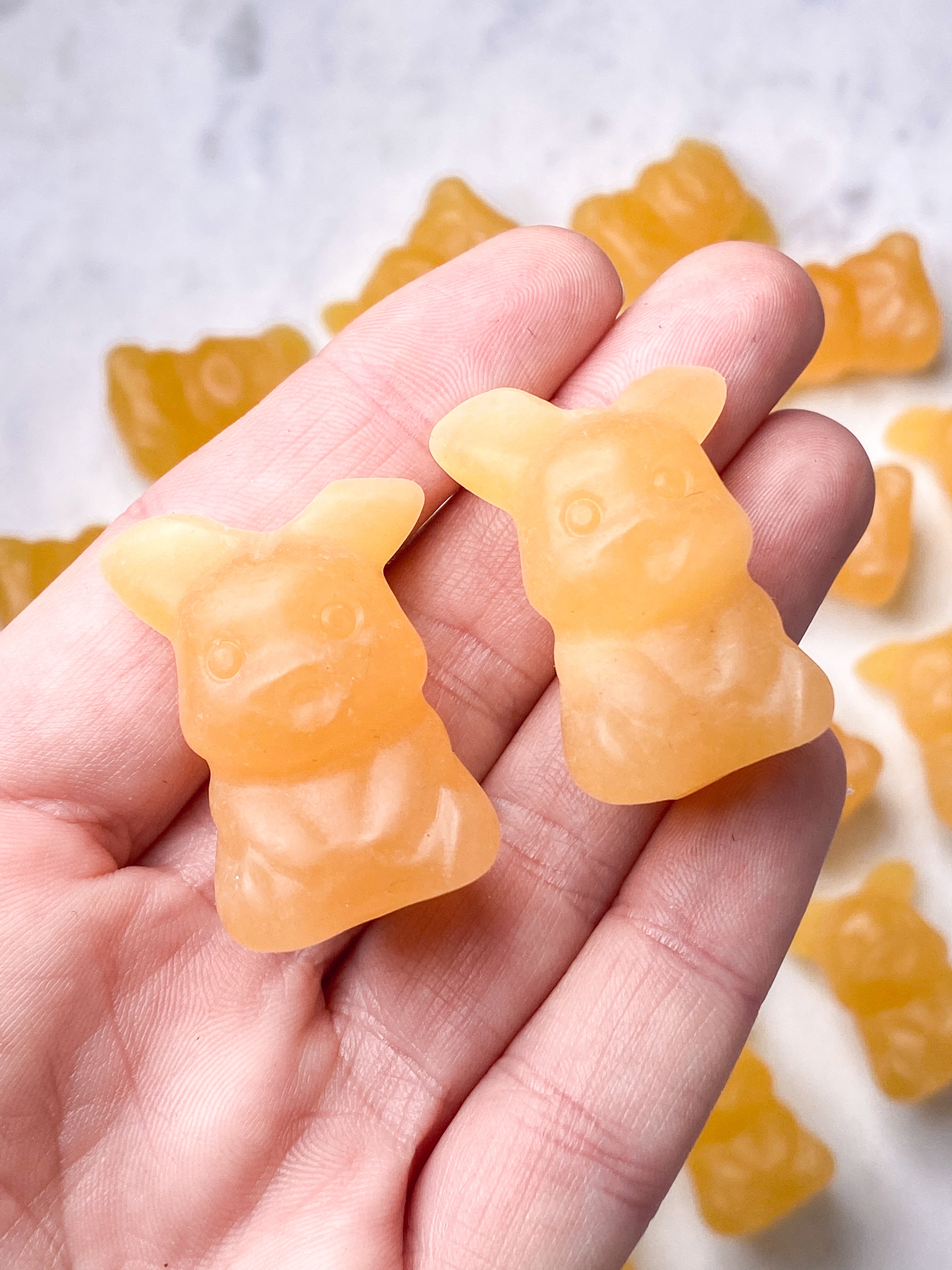 Orange kalcitpumpa med band