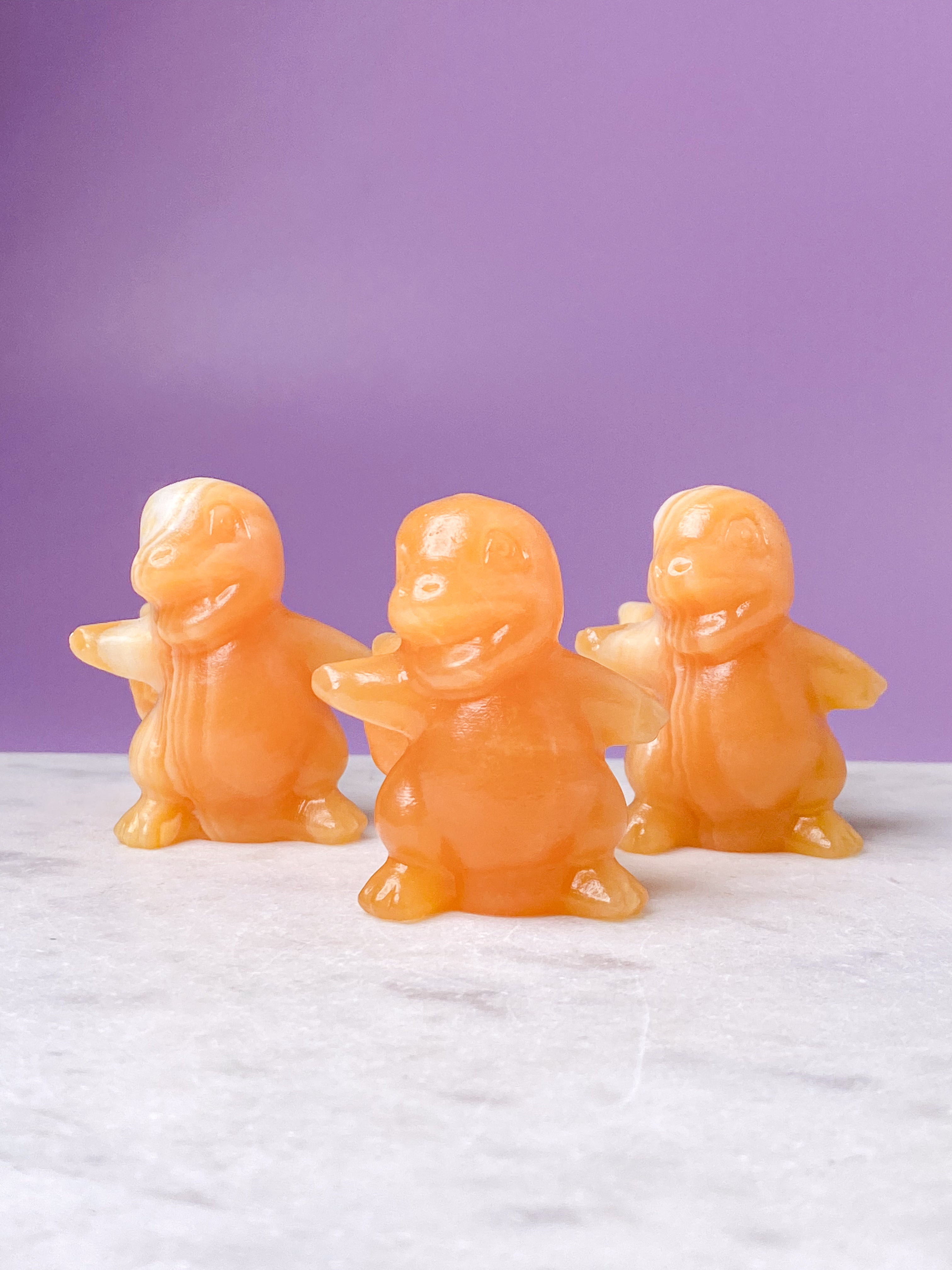 Orange kalcitpumpa med band