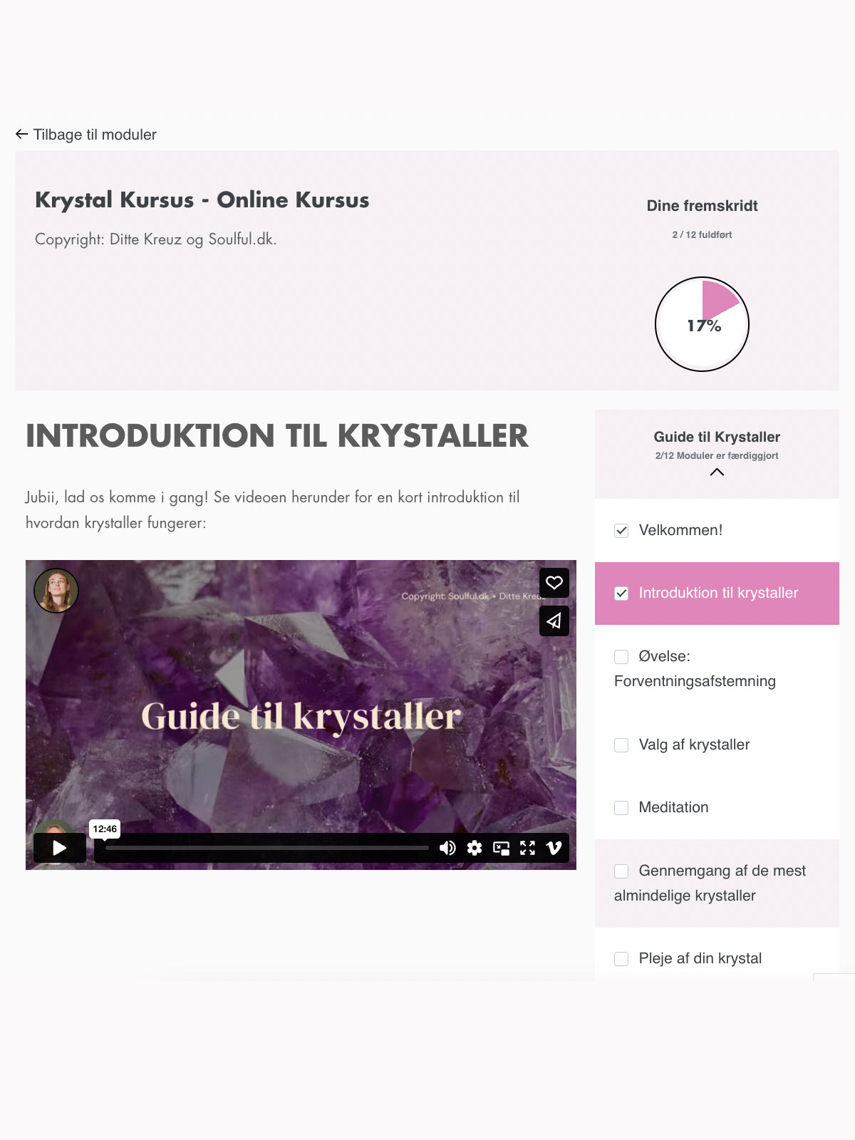 Krystal Kursus - Online Kursus