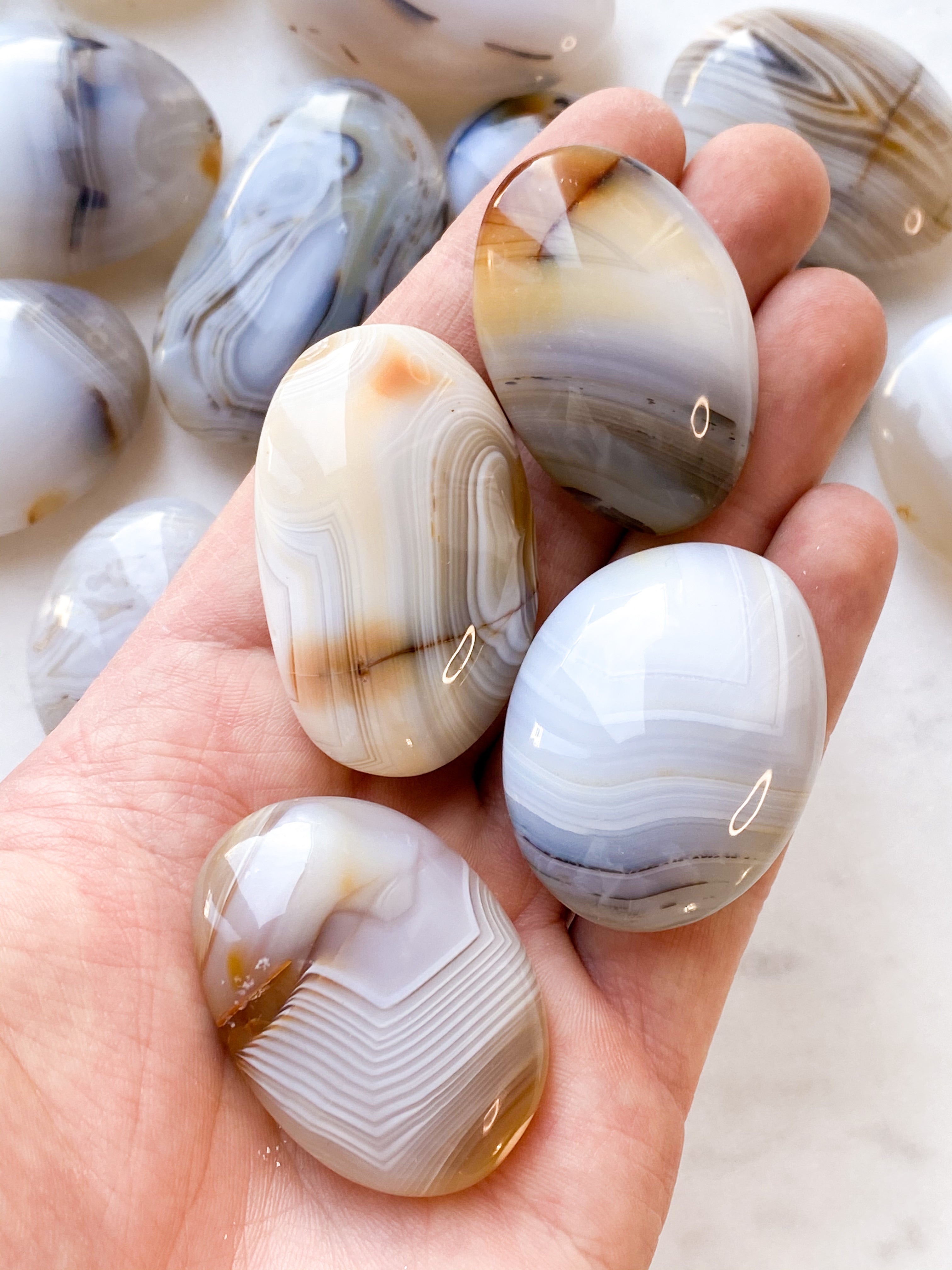 Naturlig Agate Pocket Stone