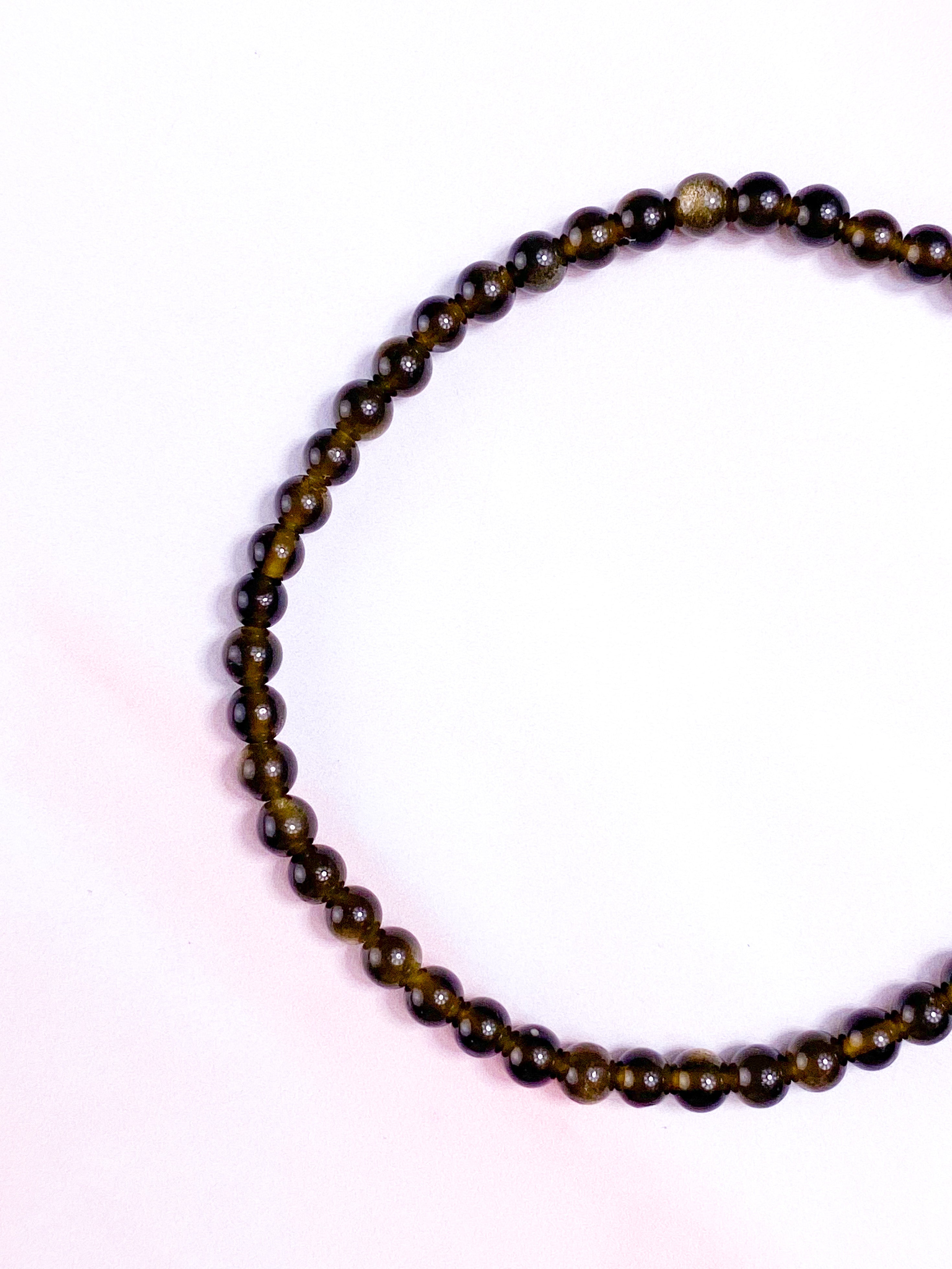 Guld Obsidian armband